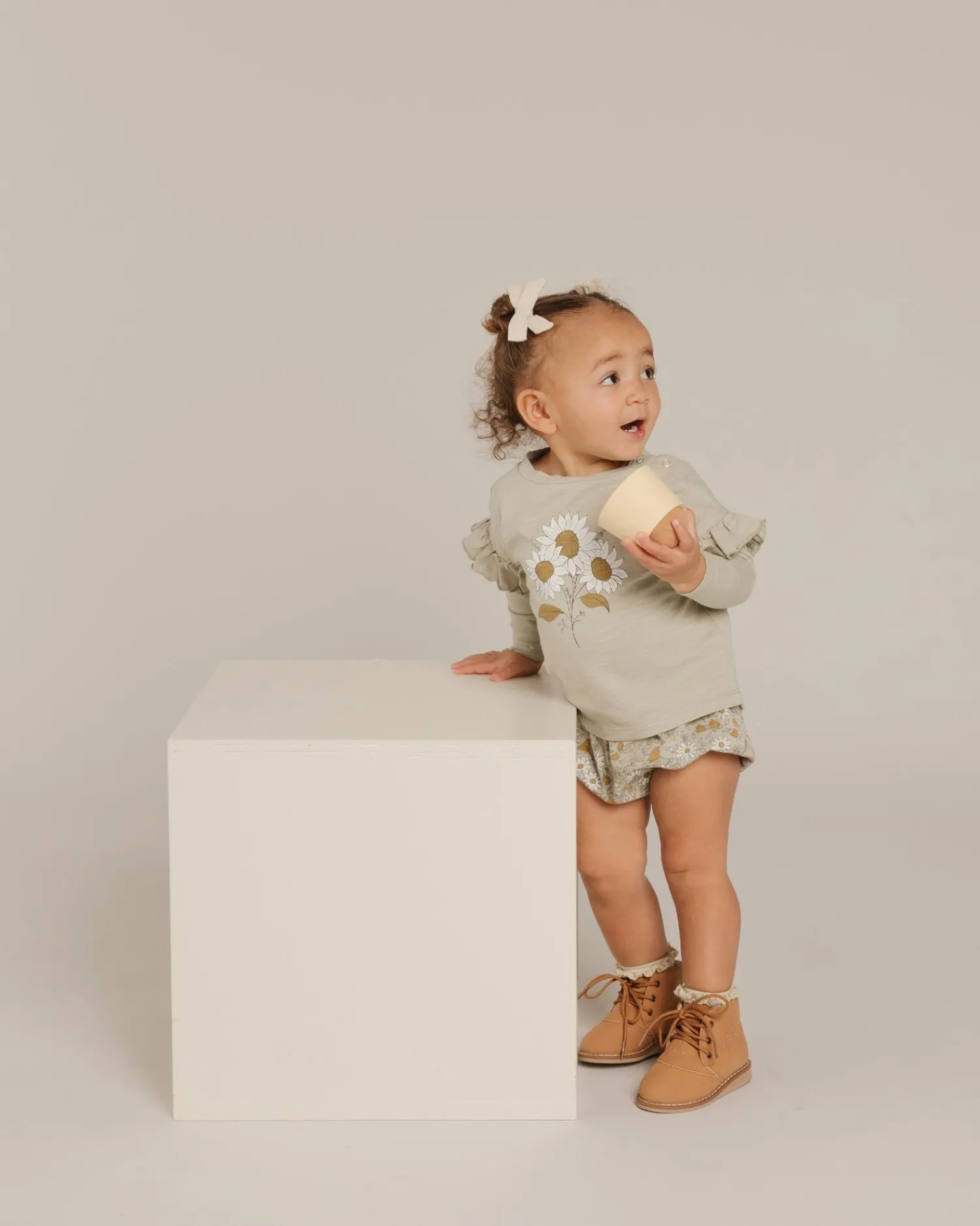 Rylee And Cru Blouses> Ruffle Long Sleeve Tee Bouquet