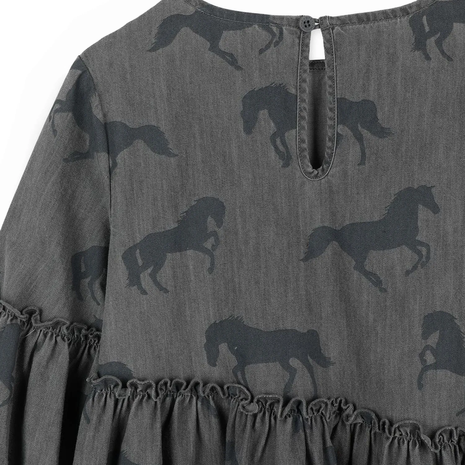 Stella McCarney Kids Overalls & Jumpsuits>Stella Mccartney Kids Bleached Horses Chambray Dress
