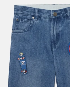 Stella McCarney Kids Shorts>Stella Mccartney Kids Boy Skate Badges Denim Shorts