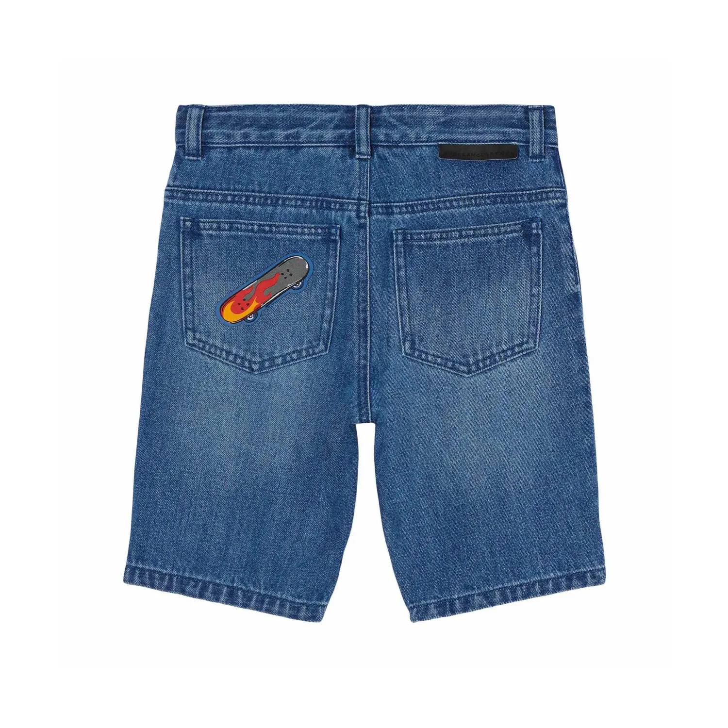 Stella McCarney Kids Shorts>Stella Mccartney Kids Boy Skate Badges Denim Shorts