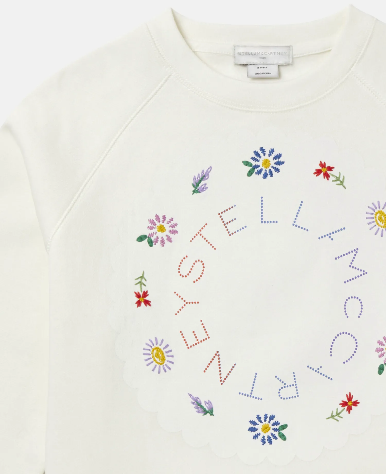 Stella McCarney Kids Hoodies>Stella Mccartney Kids Girl Oversized Logo Cotton Fleece Sweatshirt