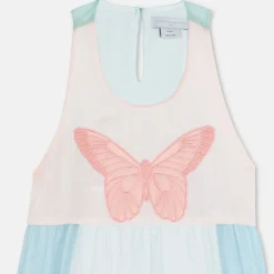 Stella McCarney Kids Overalls & Jumpsuits>Stella Mccartney Kids Girl Butterfly Georgette Silk Dress
