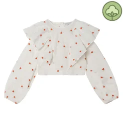 Stella McCarney Kids Skirts>Stella Mccartney Kids Girl Embroidered Flowers Cotton Top