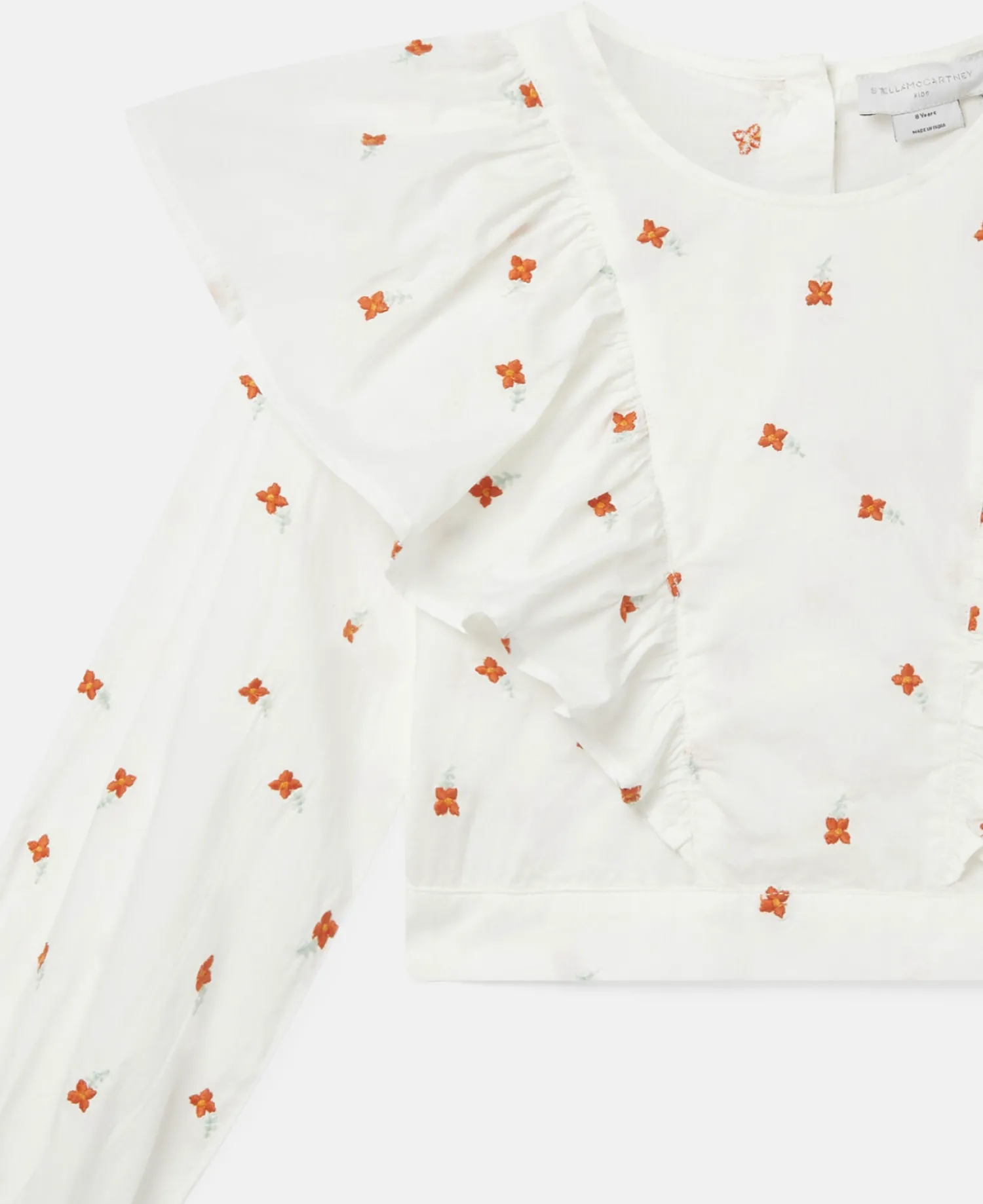 Stella McCarney Kids Skirts>Stella Mccartney Kids Girl Embroidered Flowers Cotton Top