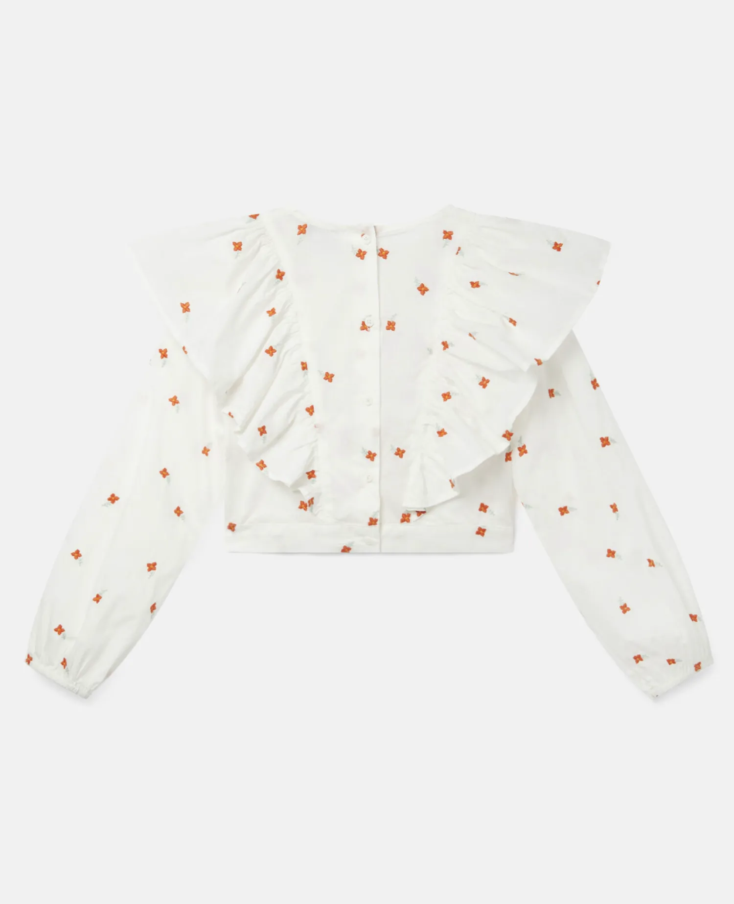 Stella McCarney Kids Skirts>Stella Mccartney Kids Girl Embroidered Flowers Cotton Top