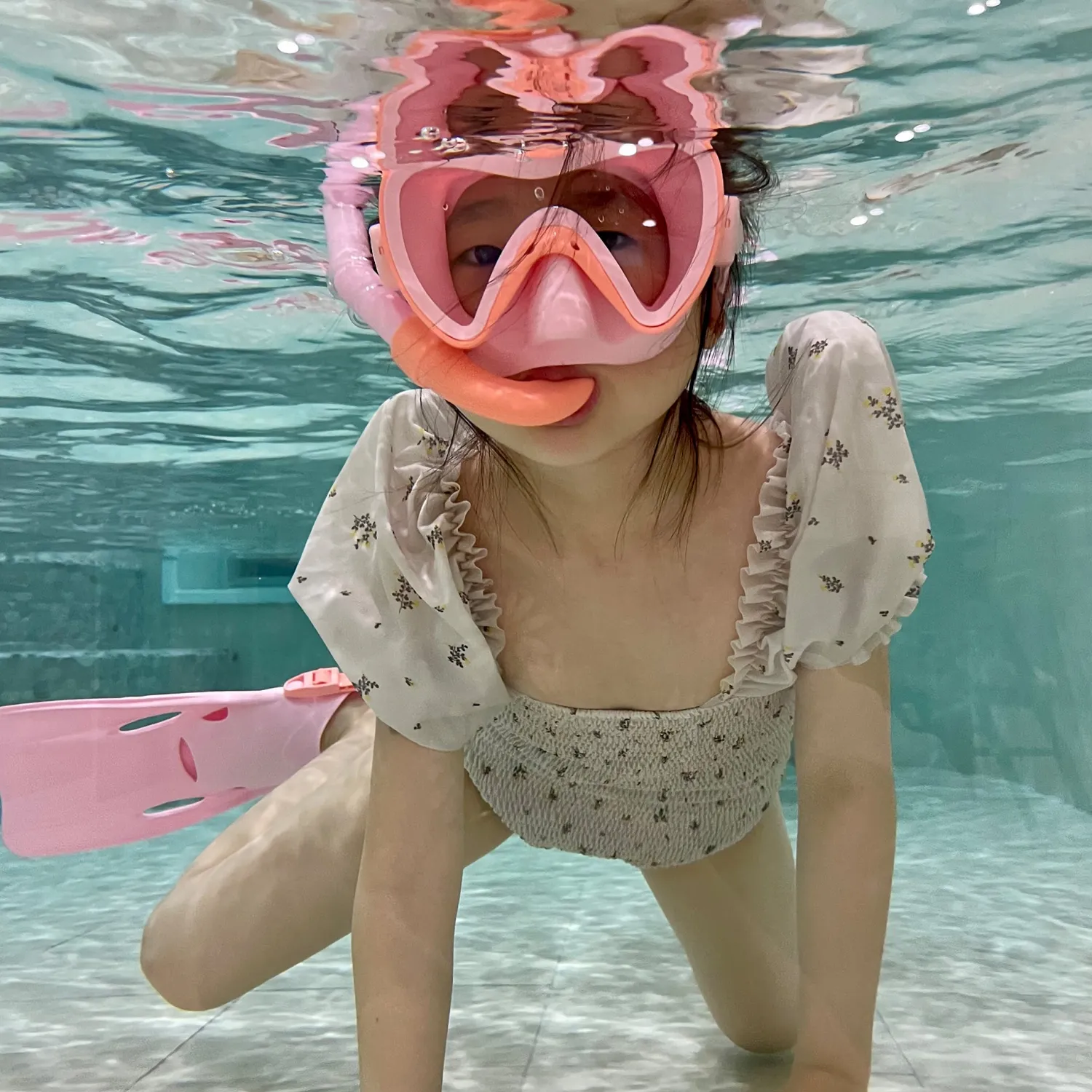 SUNNYLIFE Face Masks> Kids Dive Set Medium Sea Seeker Strawberry