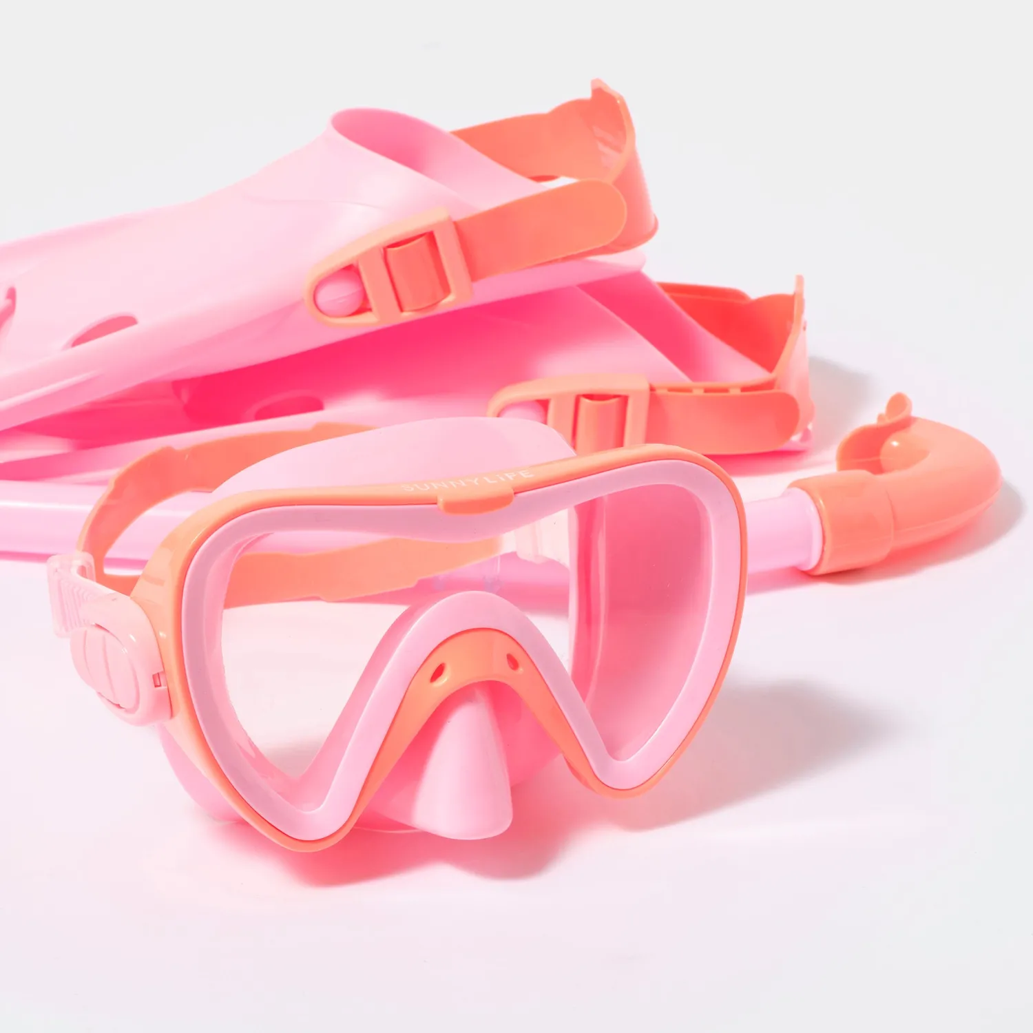 SUNNYLIFE Face Masks> Kids Dive Set Medium Sea Seeker Strawberry