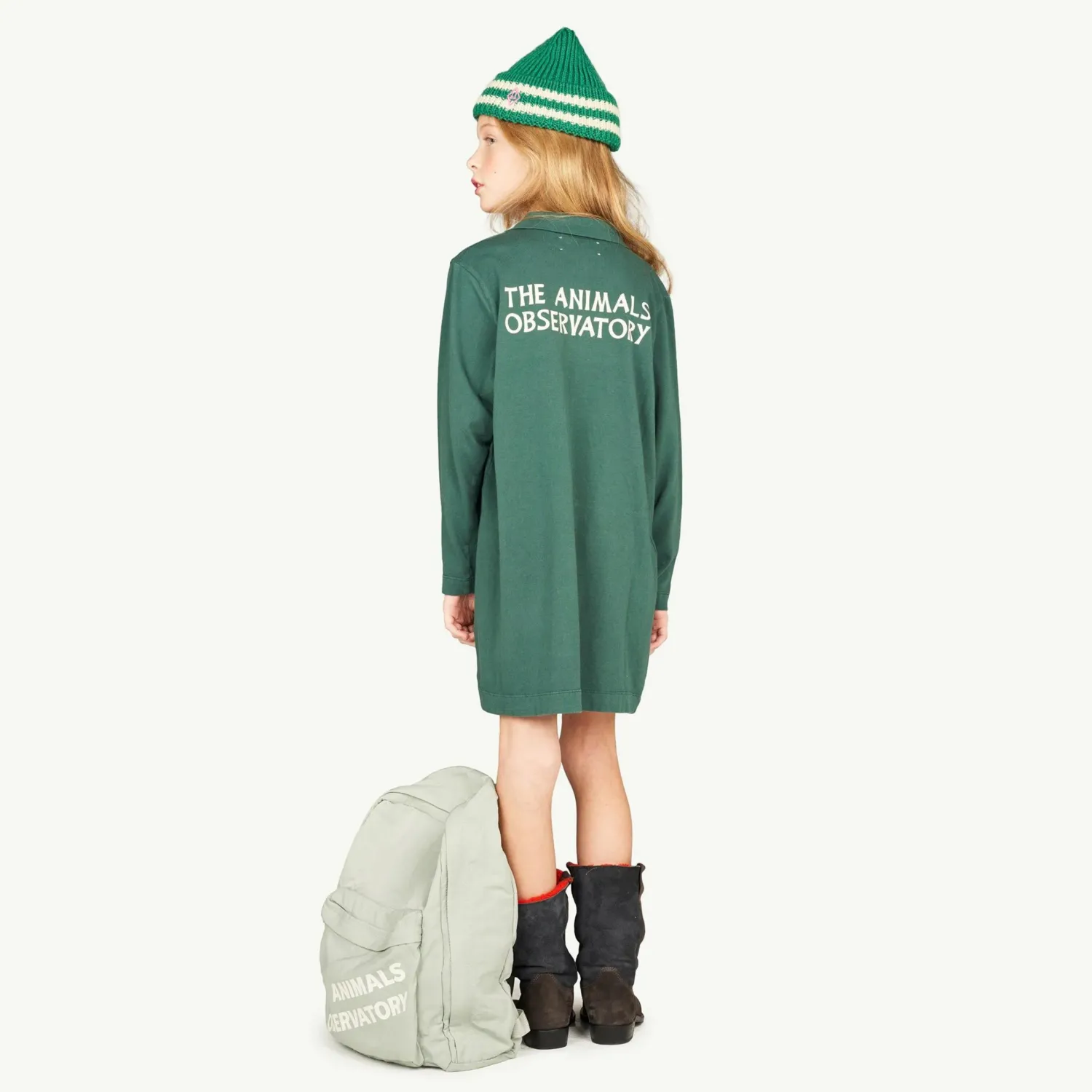 The Animals Observatory Overalls & Jumpsuits> Dark Green Dragon Dress