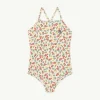 The Animals Observatory Face Masks> Girls White Floral Swimsuit (Upf50+)