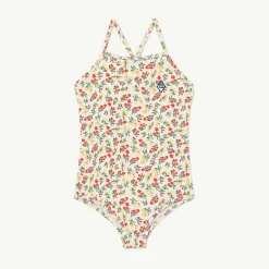 The Animals Observatory Face Masks> Girls White Floral Swimsuit (Upf50+)