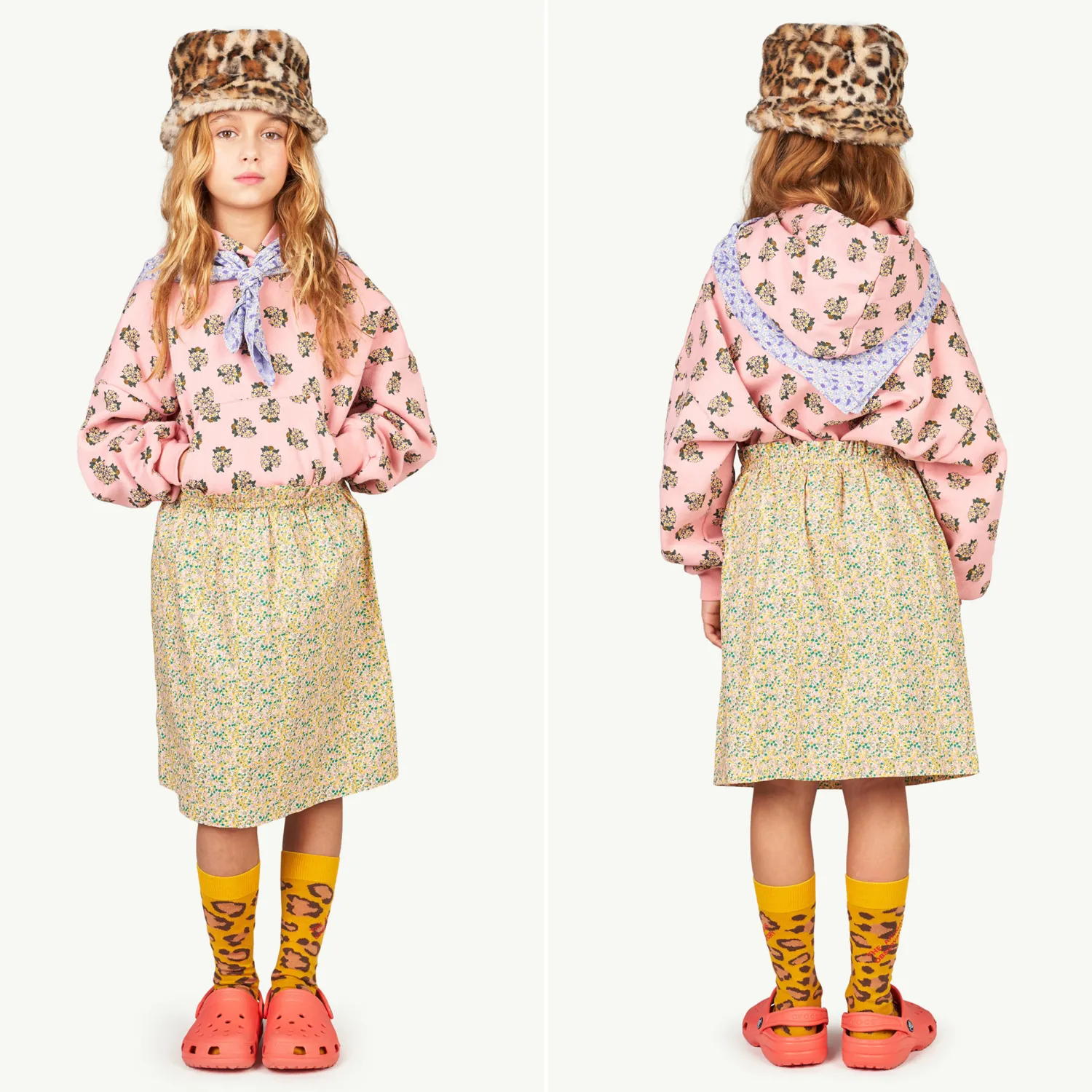 The Animals Observatory Dresses> Kitten Skirt Pink Flowers