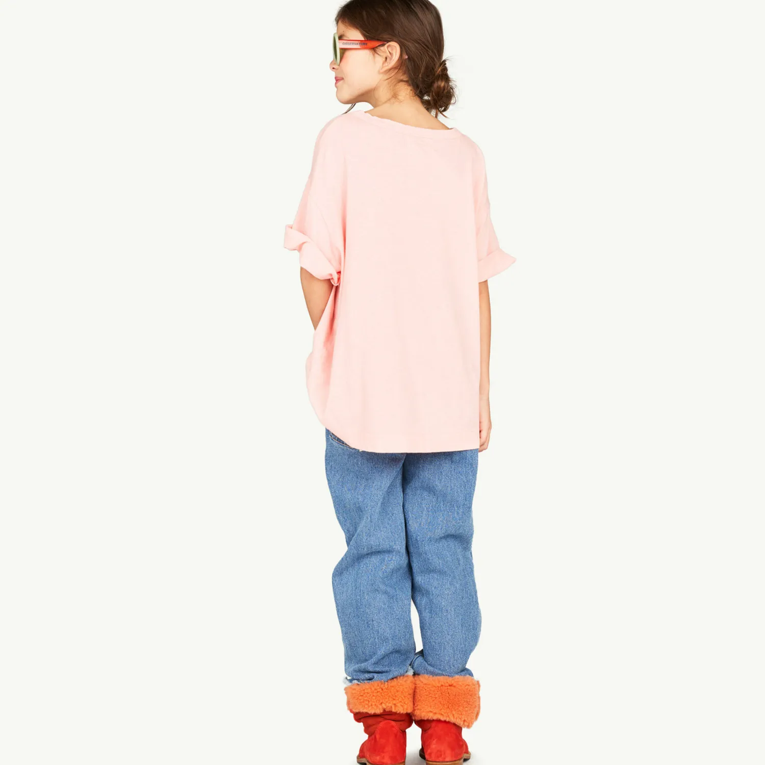 The Animals Observatory Long Sleeve T Shirts> Pink Rooster Oversize T-Shirt