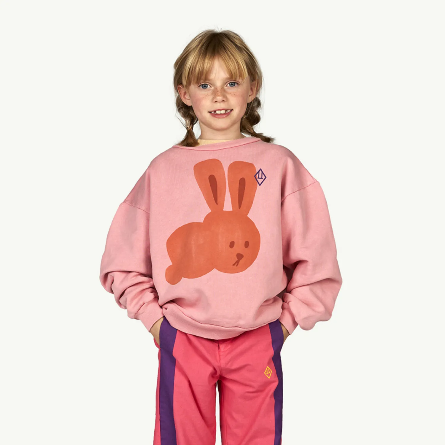 The Animals Observatory Hoodies> Sweatshirt In Pink Rabbit