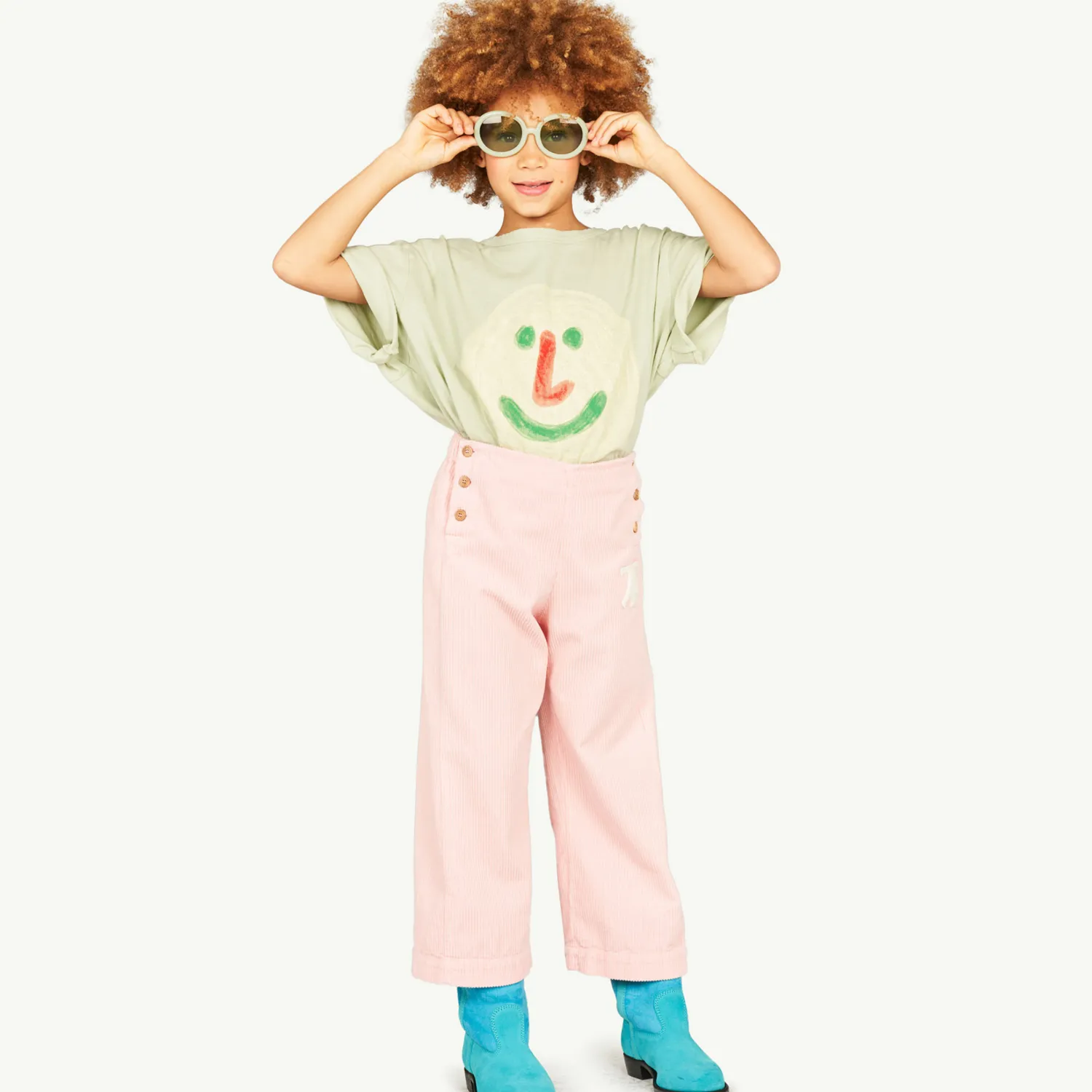 The Animals Observatory Long Sleeve T Shirts> Soft Green Rooster Oversize T-Shirt