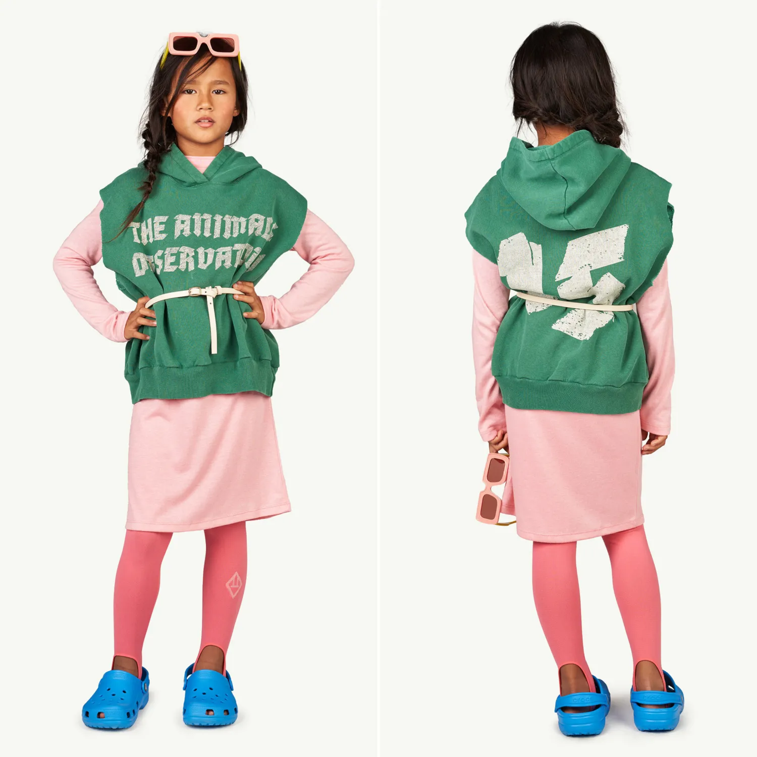 The Animals Observatory Hoodies> Whale Sweatshirts Vest Green