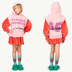 The Animals Observatory Hoodies> Whale Sweatshirts Vest Pink