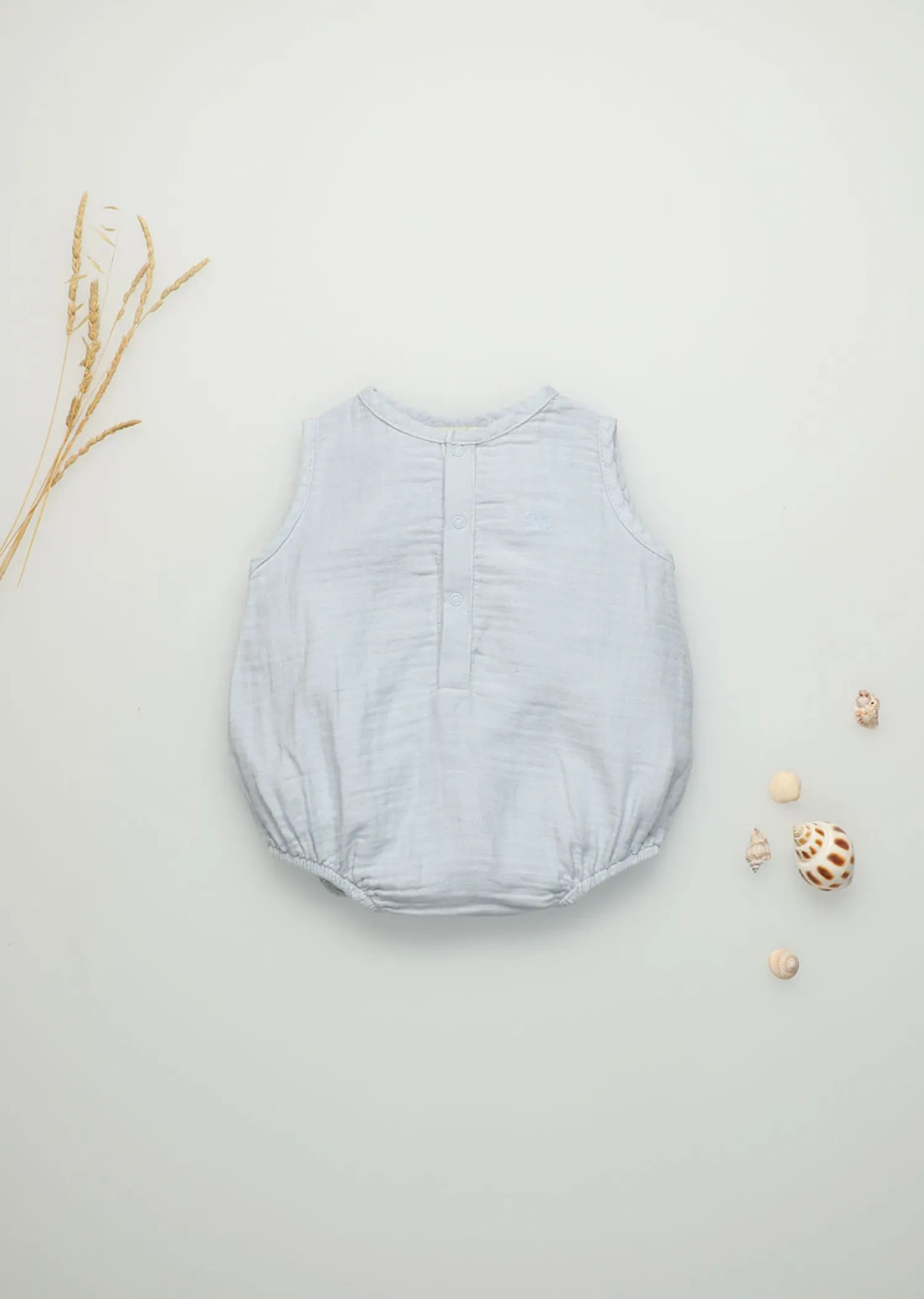 The New Society Rompers> Bob Baby Romper Light Blue