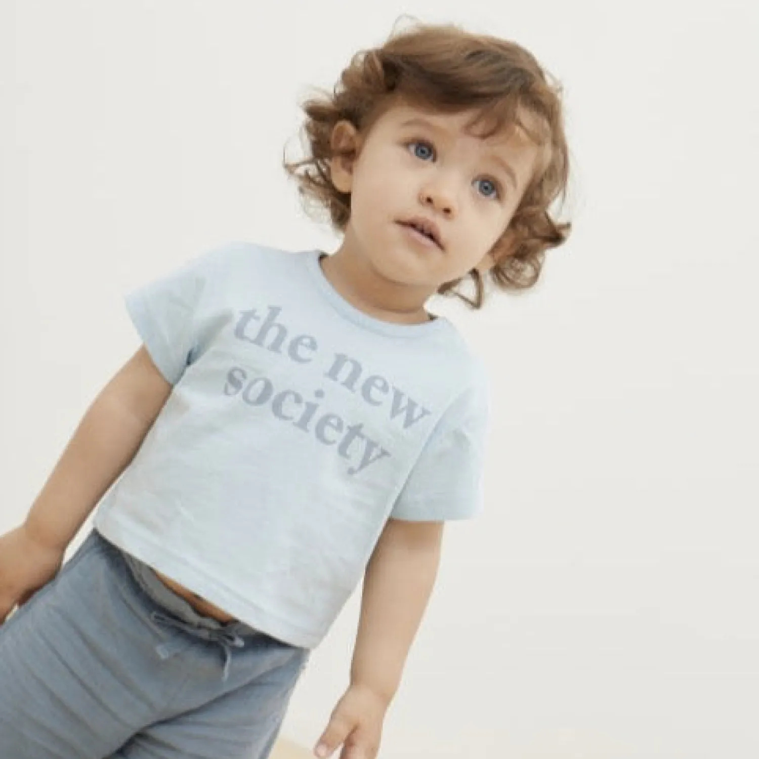 The New Society T Shirts> Logo Print Baby Tee Nebbia
