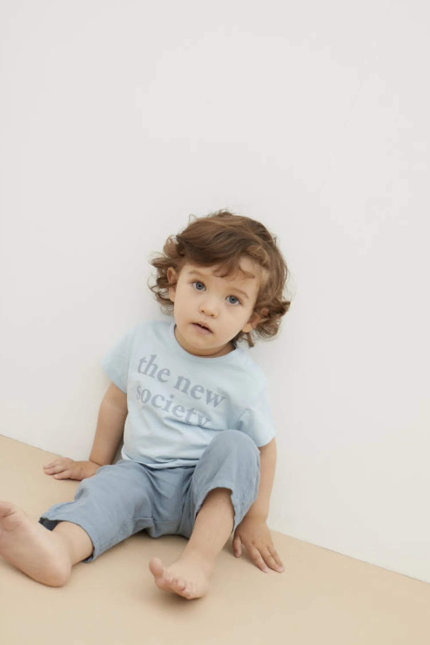 The New Society T Shirts> Logo Print Baby Tee Nebbia