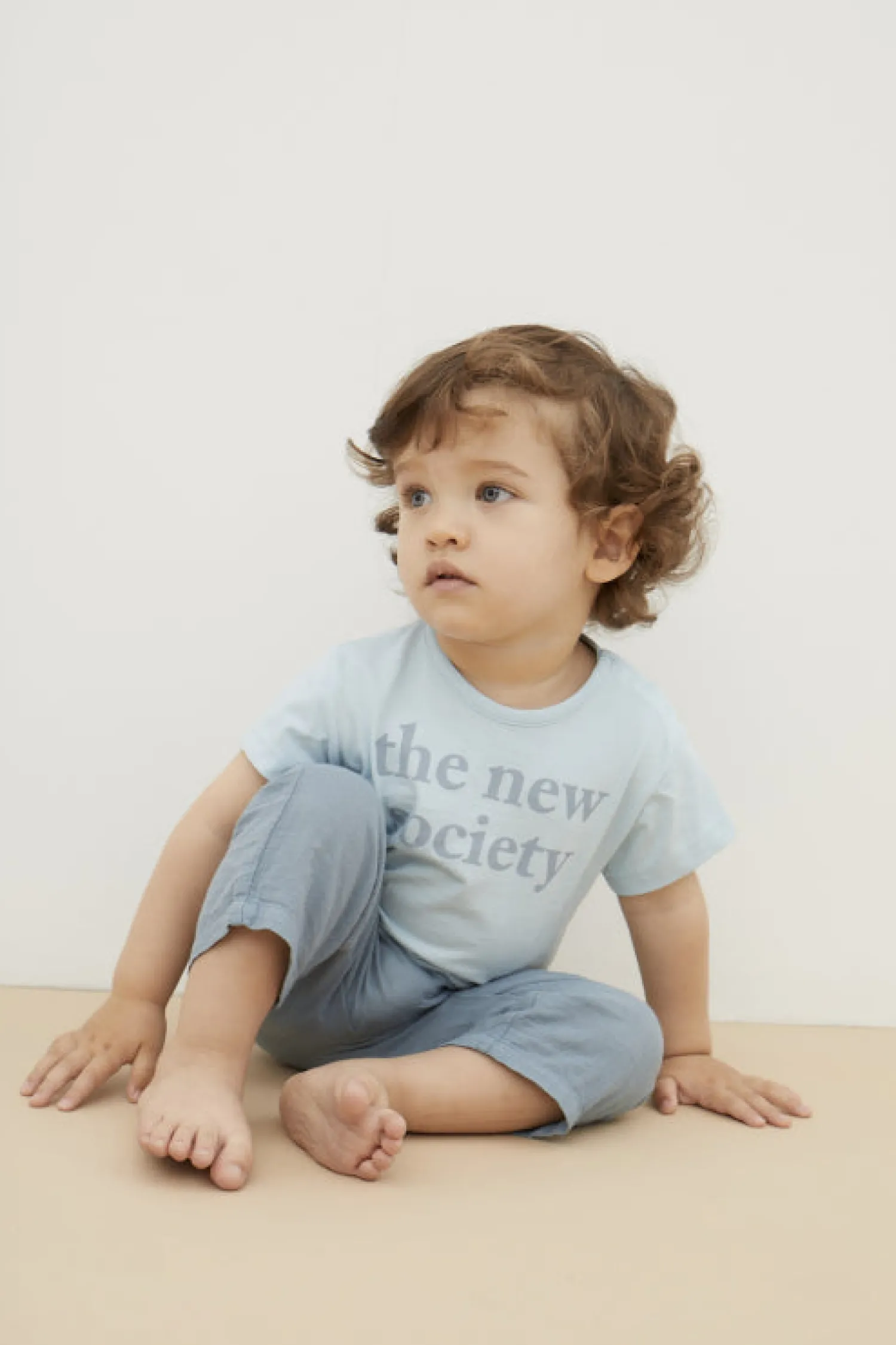 The New Society T Shirts> Logo Print Baby Tee Nebbia