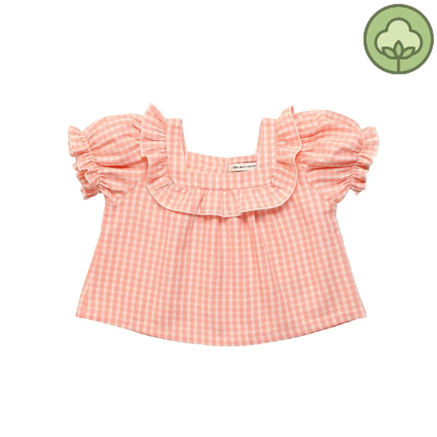 The New Society Skirts> Rachel Blouse Coral Check