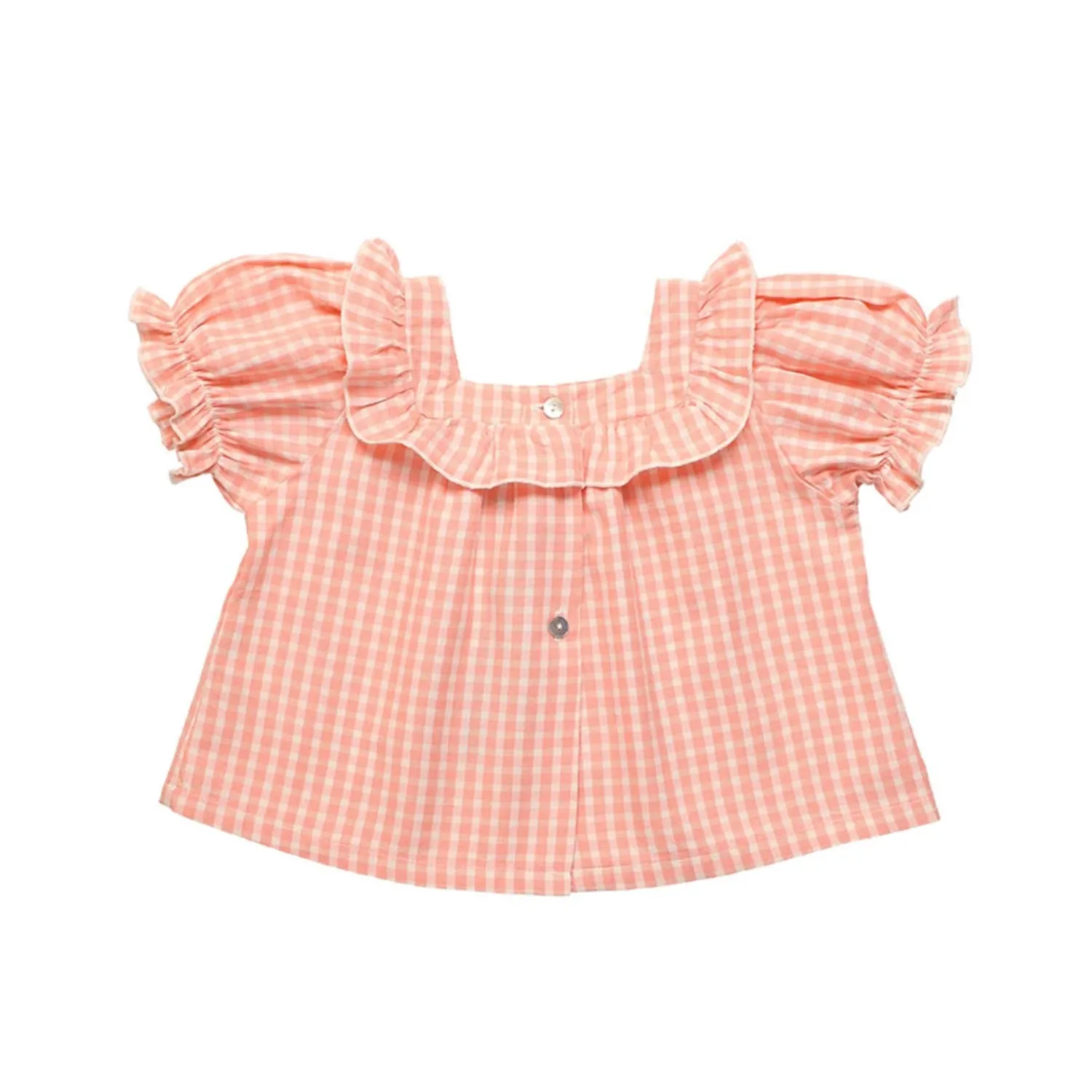 The New Society Skirts> Rachel Blouse Coral Check