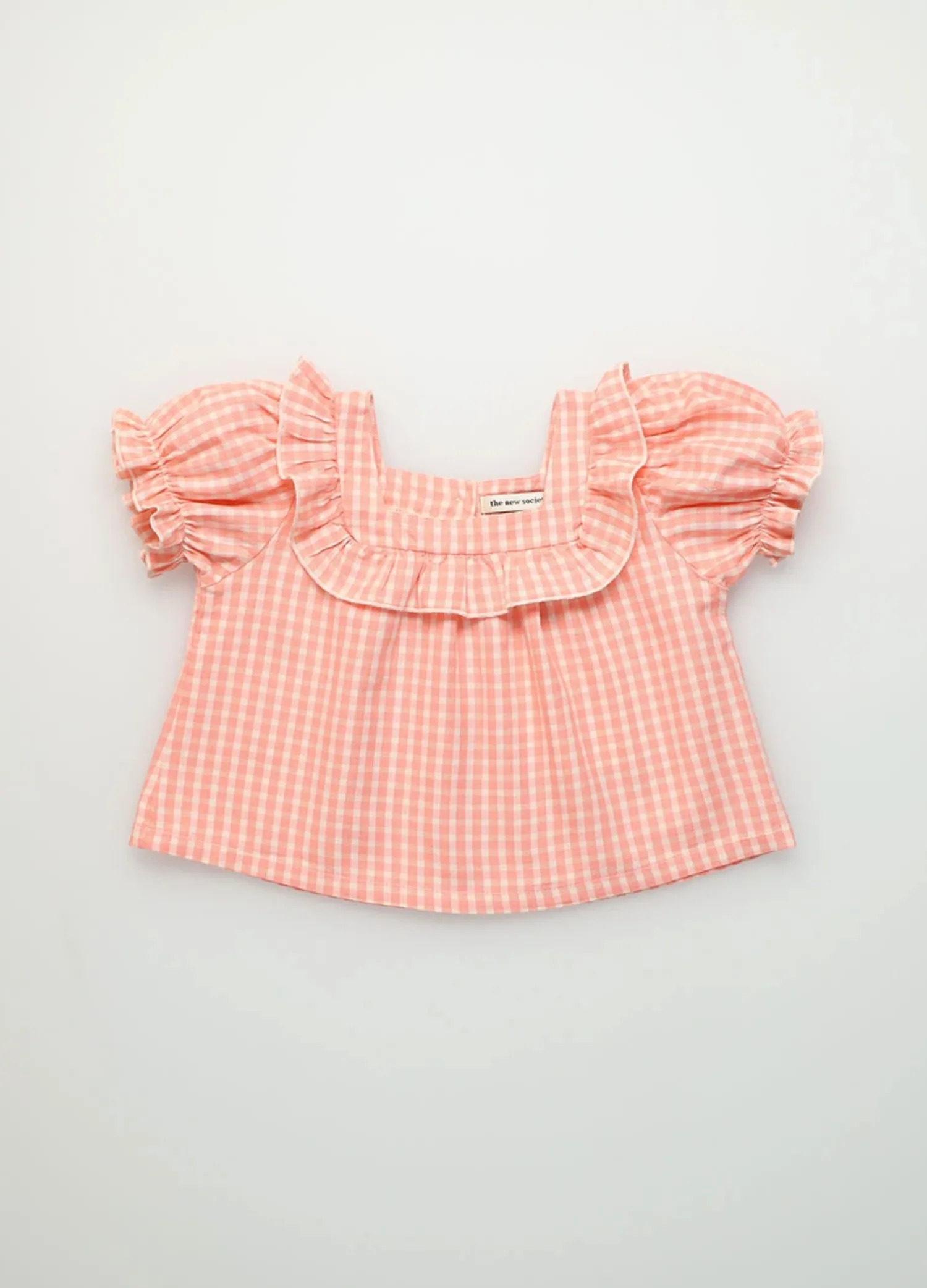 The New Society Skirts> Rachel Blouse Coral Check