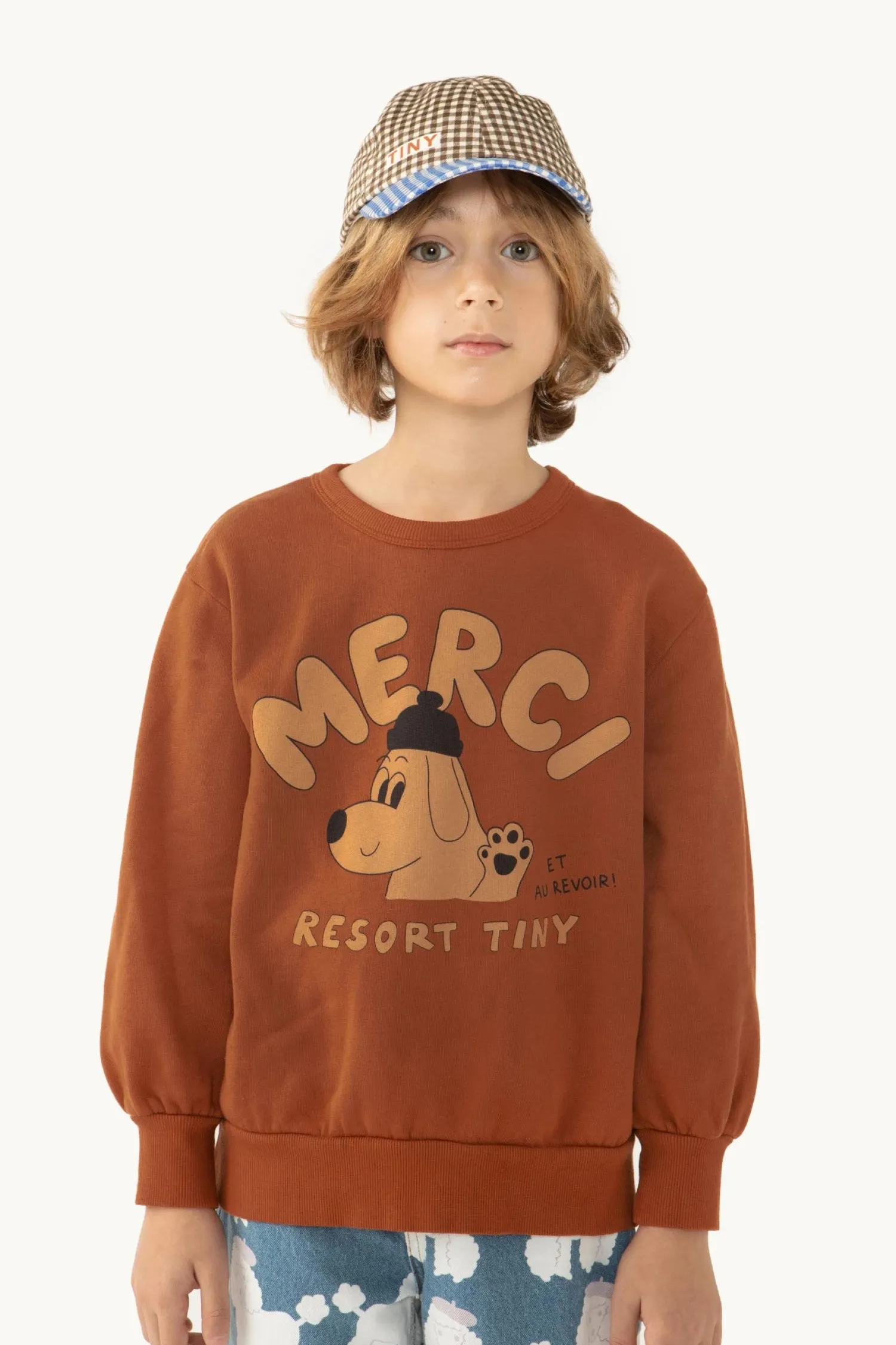 Tiny cottons Sweatshirts> Merci Sweatshirt Brown