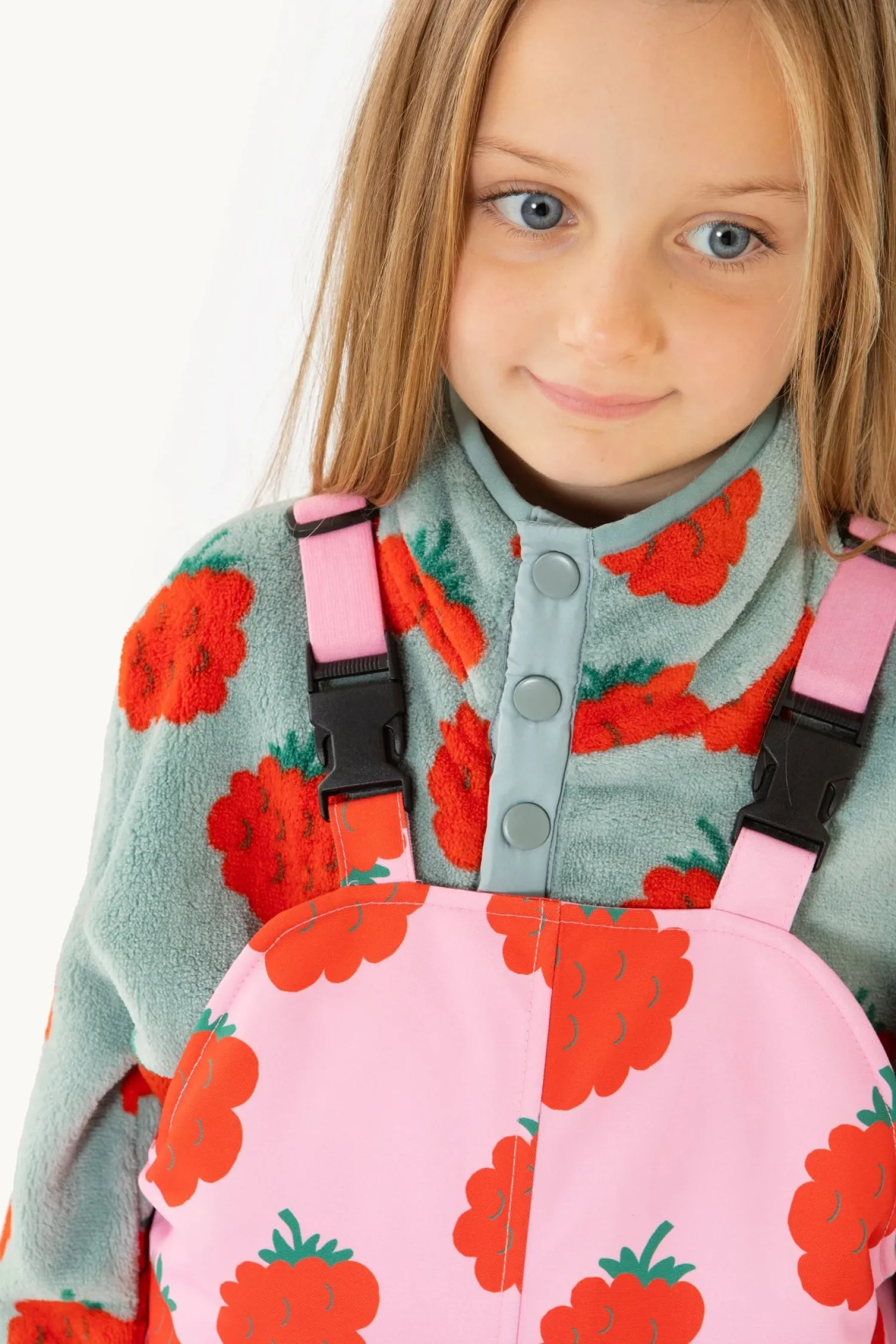 Tiny cottons Face Masks> Raspberries Snow Dungarees