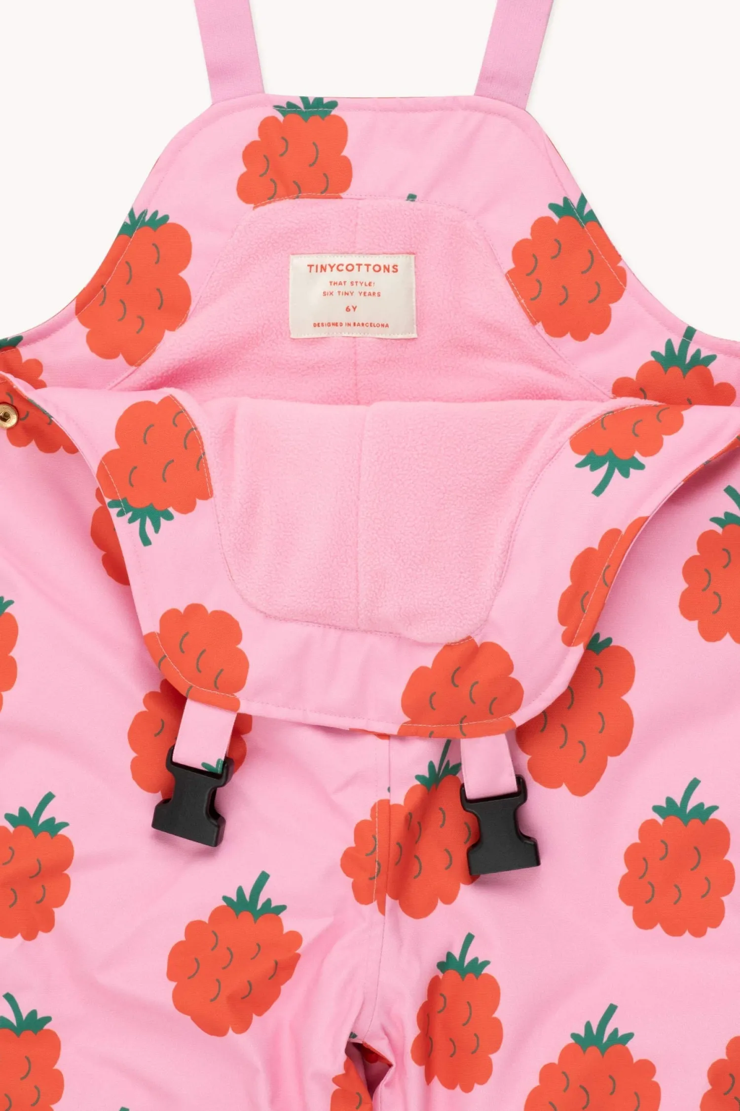 Tiny cottons Face Masks> Raspberries Snow Dungarees
