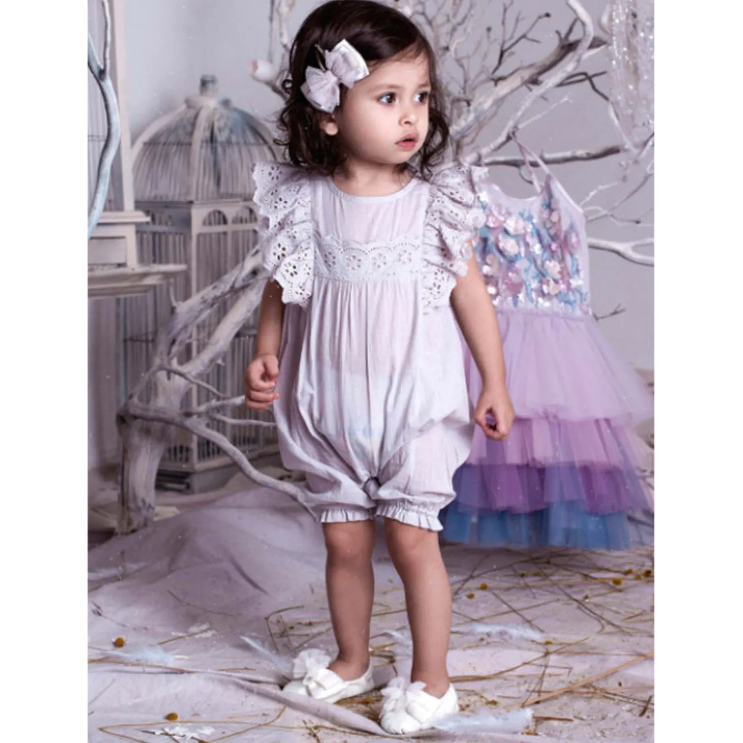 Tutu Du Monde Onesies> Bebe - Heidi Romper - Silver