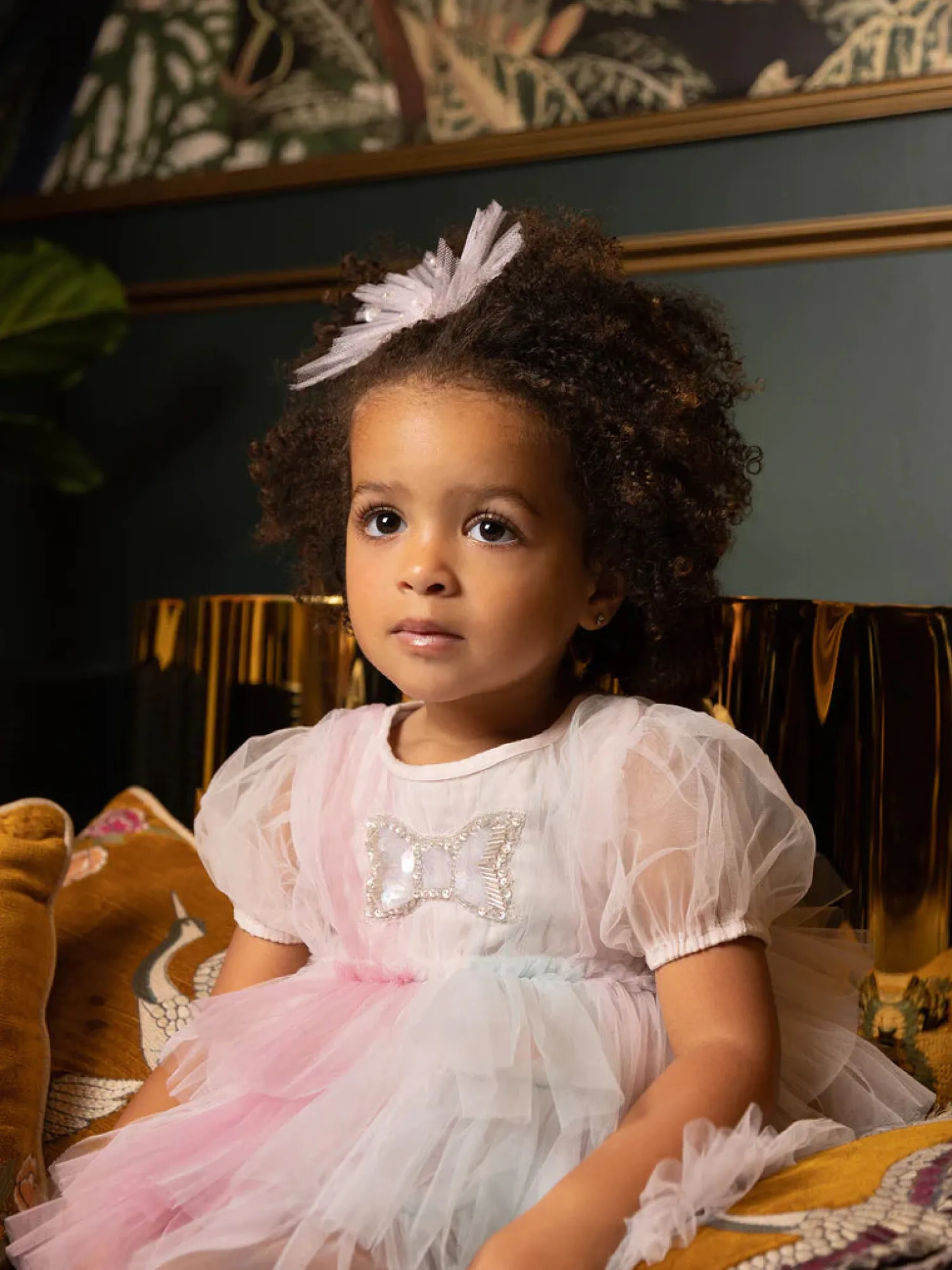 Tutu Du Monde Dresses> Rich Kitsch Bebe Crystal Bow Tulle Dress