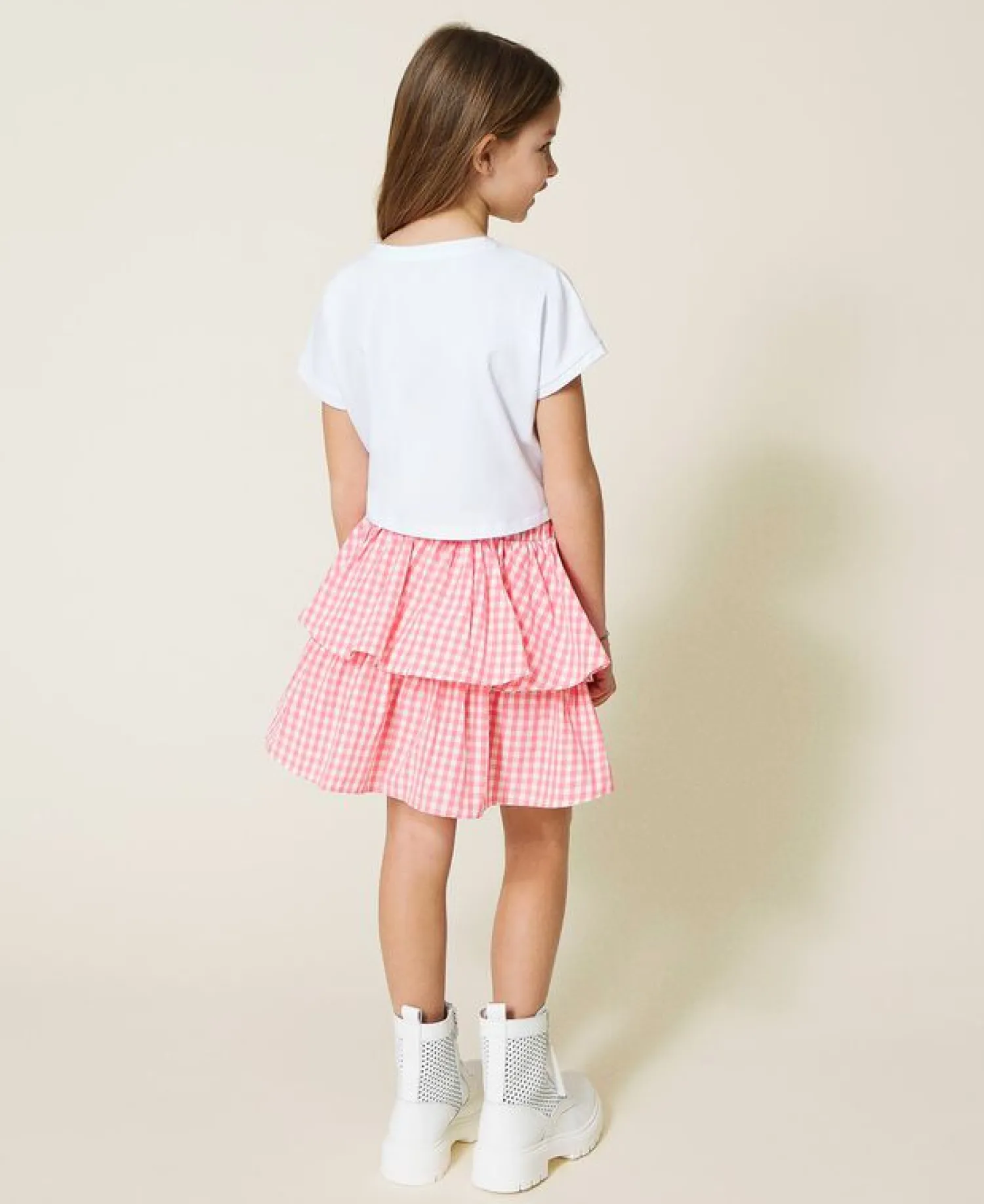 TWINSET Dresses> Girl Gingham Taffeta Skirt