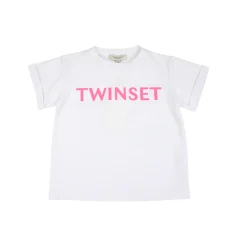 TWINSET Long Sleeve T Shirts> Girl Pink Logo T Shirt