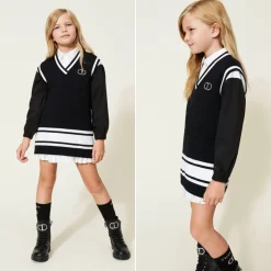 TWINSET Overalls & Jumpsuits> Knitted Dress With Stripes And Logo
