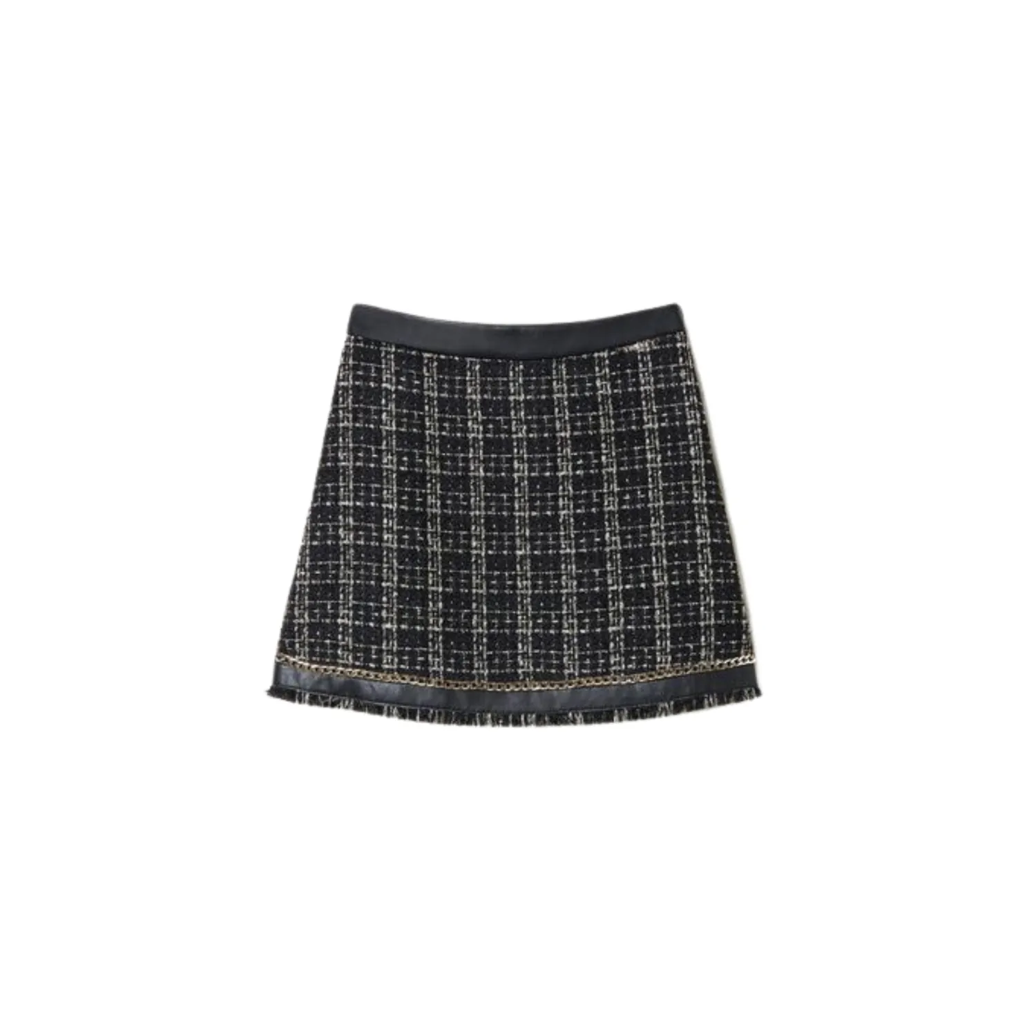TWINSET Dresses> Lurex Tweed Short Skirt Black Jacquard