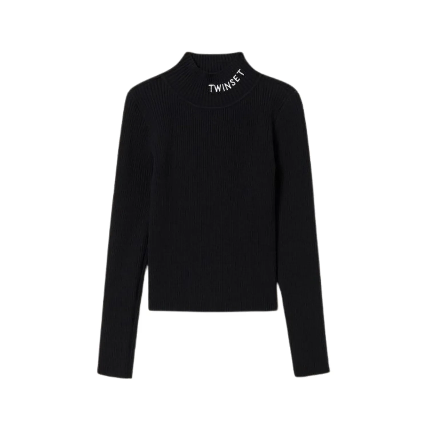TWINSET Face Masks> Turtleneck Jumper With Embroidered Logo