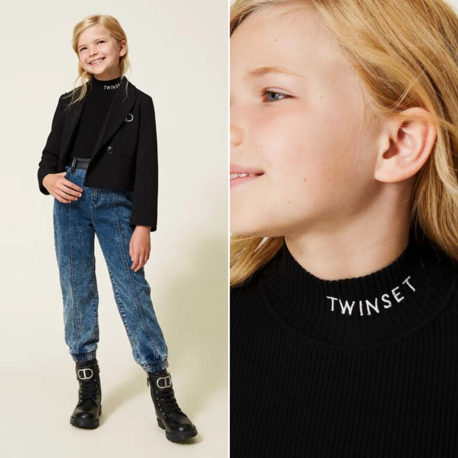 TWINSET Face Masks> Turtleneck Jumper With Embroidered Logo