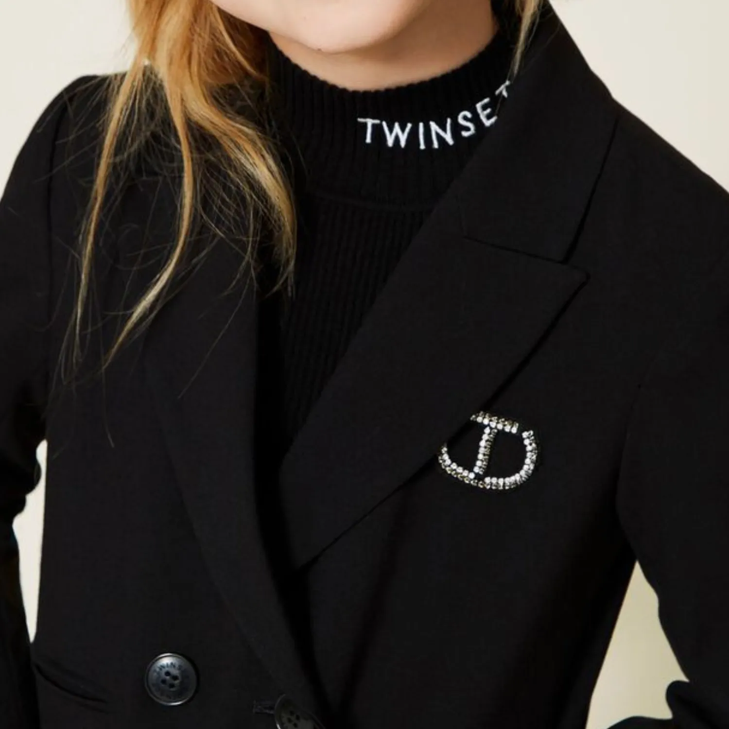 TWINSET Face Masks> Turtleneck Jumper With Embroidered Logo