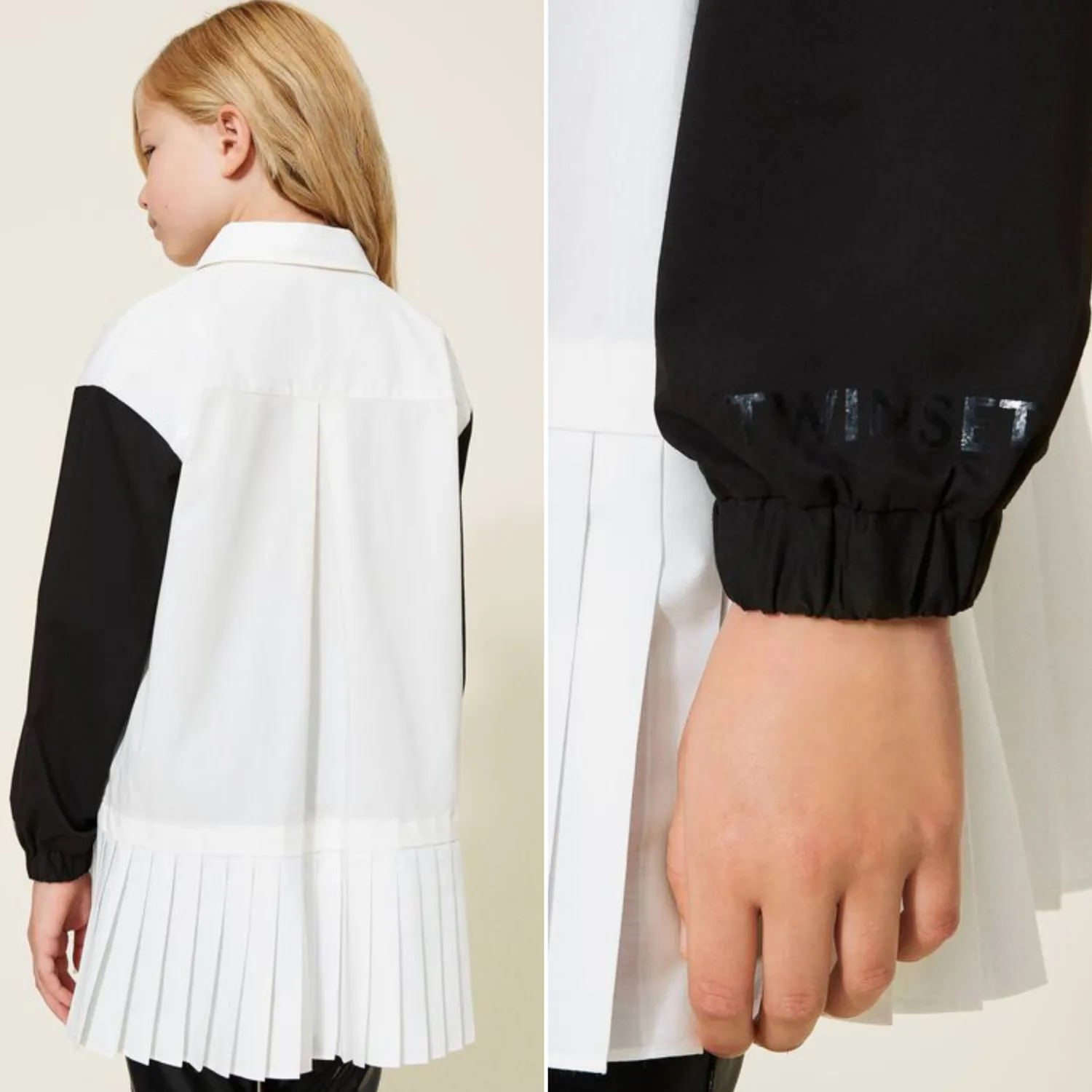 TWINSET Face Masks> Two-Tone Poplin Shirt