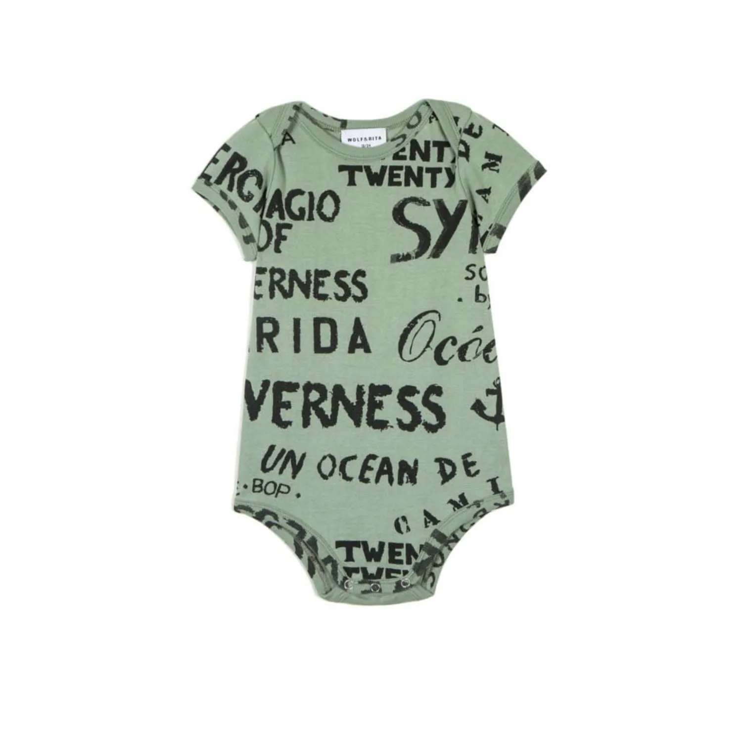 Wolf and Rita Onesies> Baby Diogo S.Green Bodysuit