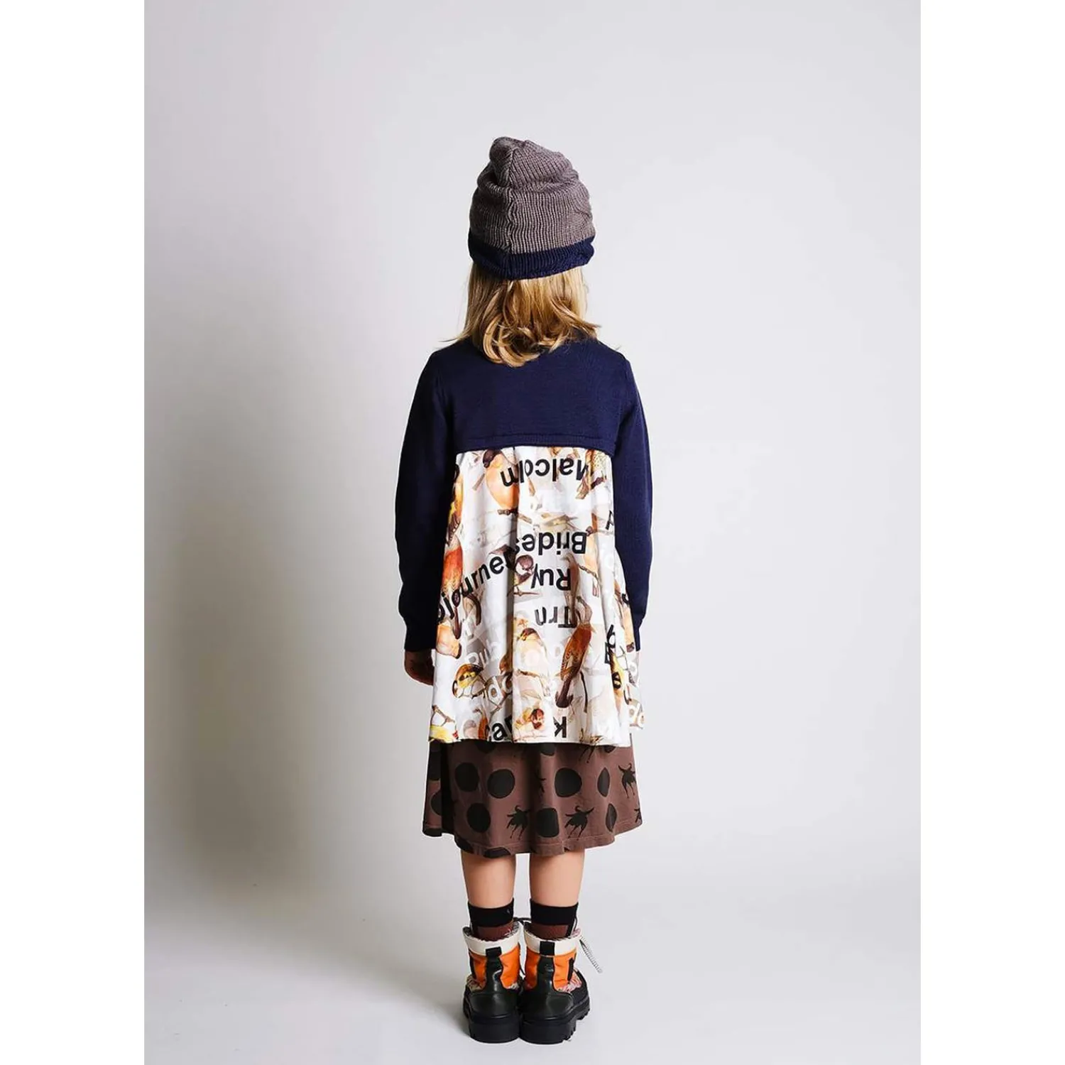 Wolf and Rita Dresses> Kids Skirt Simone Disco Bird Bege