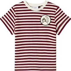 Wynken Long Sleeve T Shirts> Apache Red And White Striped T-Shirt