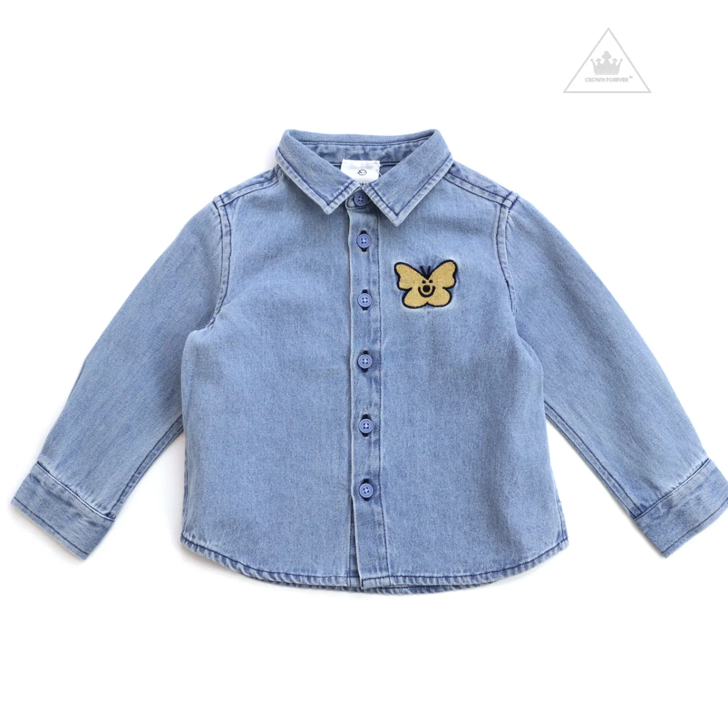 Wynken Shirts> Baby Apache Shirt - Bleached Denim