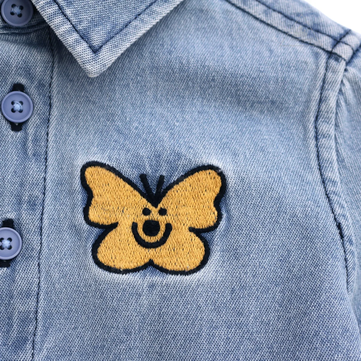 Wynken Shirts> Baby Apache Shirt - Bleached Denim