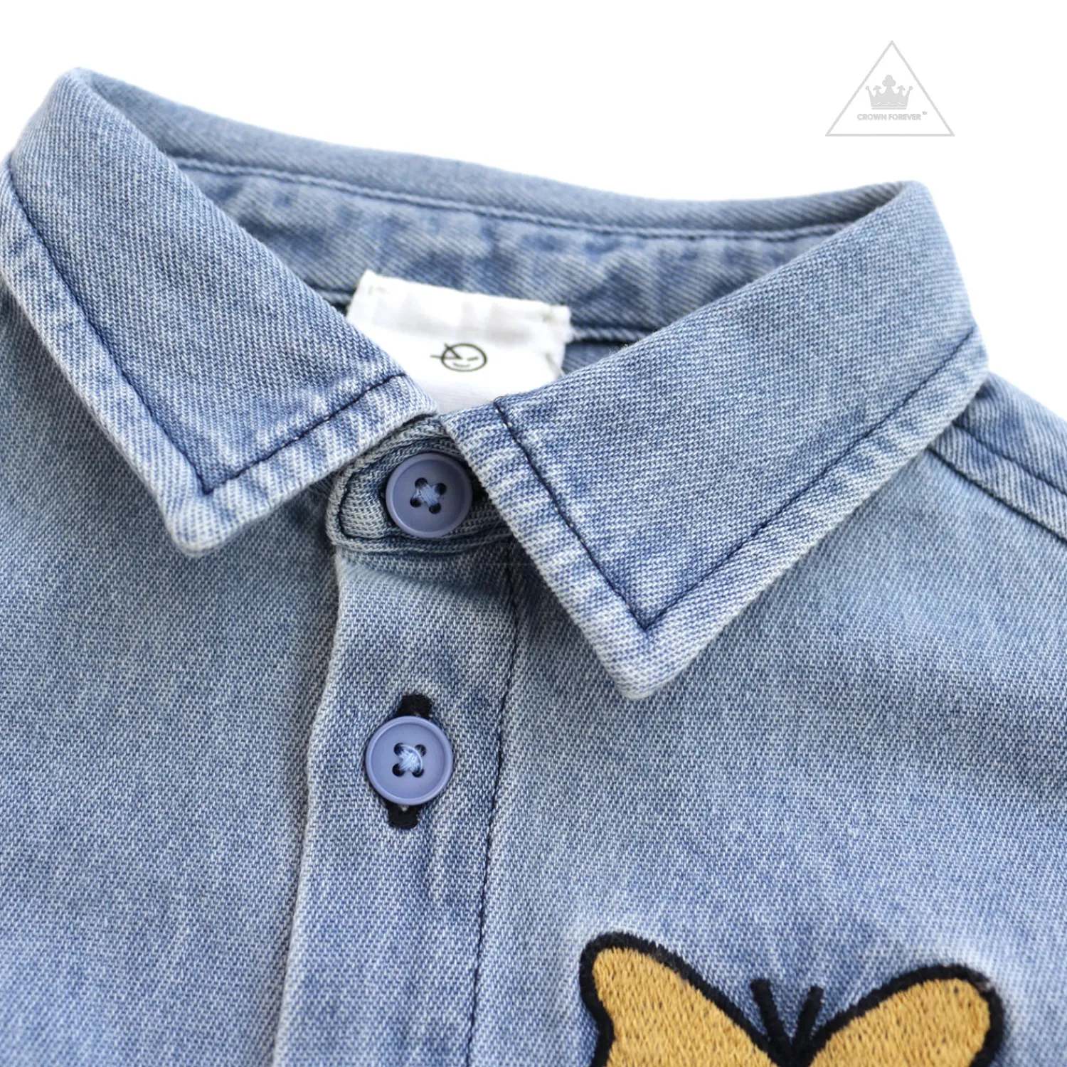 Wynken Shirts> Baby Apache Shirt - Bleached Denim