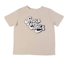 Wynken Long Sleeve T Shirts> Peace Love Unity Tee - Stone * Final Sale