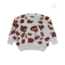 Wynken Hoodies> Slouch Wing Pattern Knit Sweater Smoke Acer